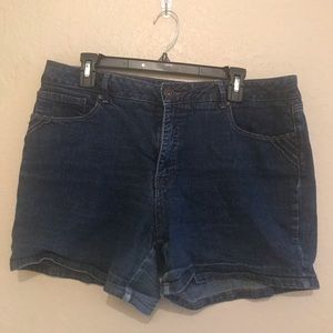 St John’s Bay dark wash denim shorts